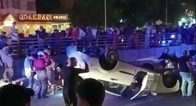 Haliliye'de otomobil takla attı! sürücü yaralandı