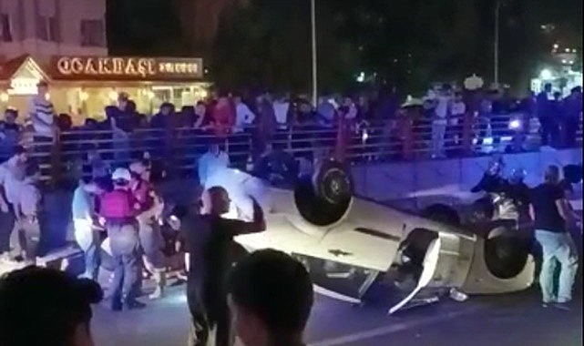 Haliliye'de otomobil takla attı! sürücü yaralandı