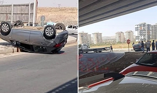 Karaköprü'de otomobil takla attı! 3 yaralı