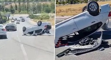 Karaköprü'de otomobil ters döndü! 1 ağır yaralı