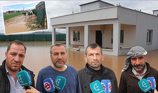 Tahliye kanalı olmayınca sel köyü bastı