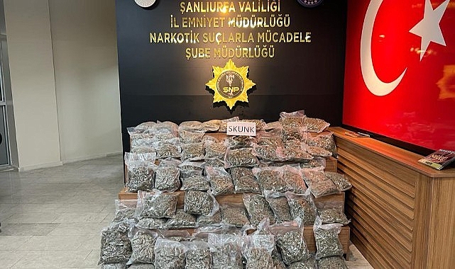 Şanlıurfa merkezde yaklaşık 46 kilogram uyuşturucu yakalandı