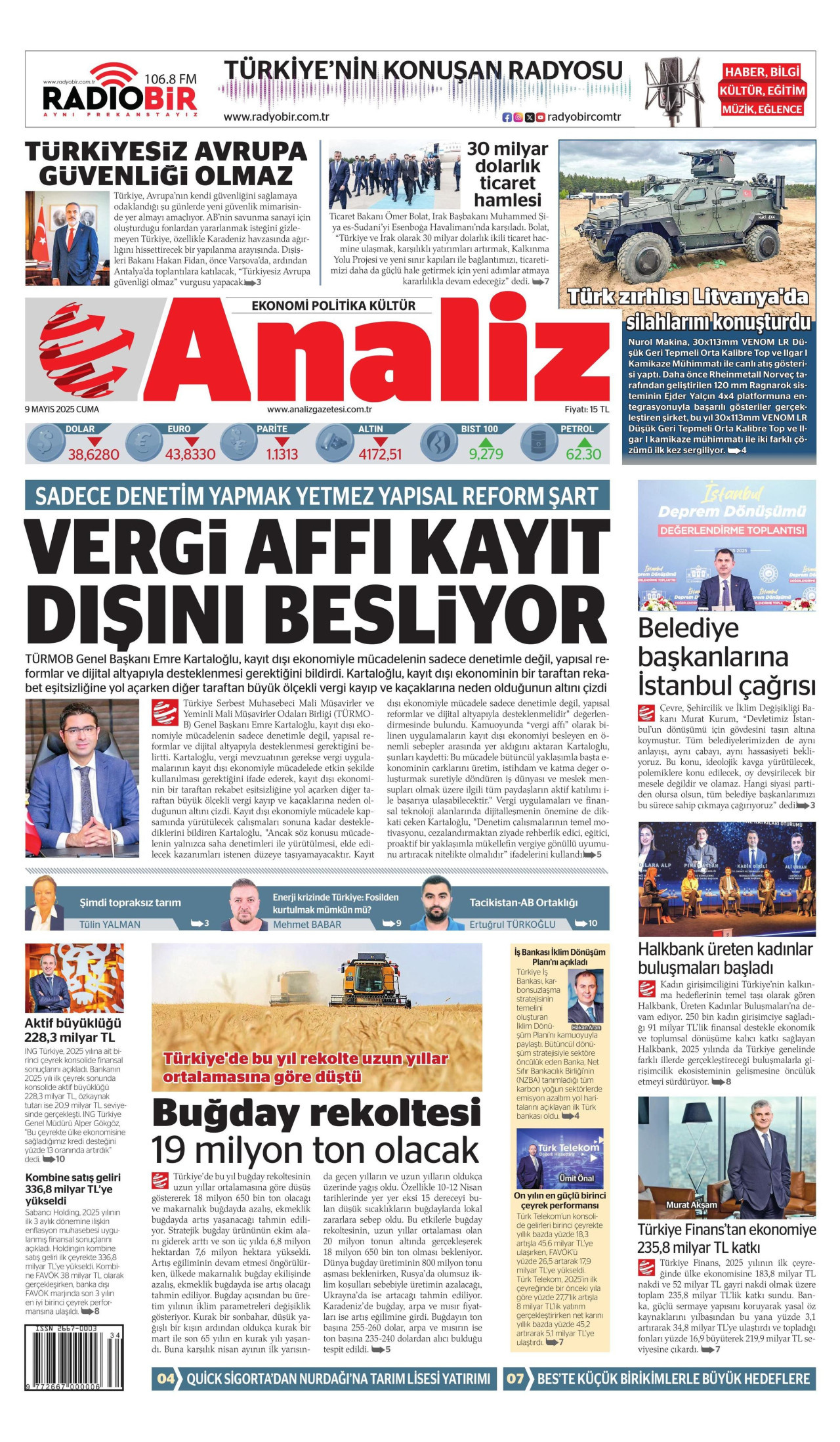 ANALİZ Gazete Manşeti
