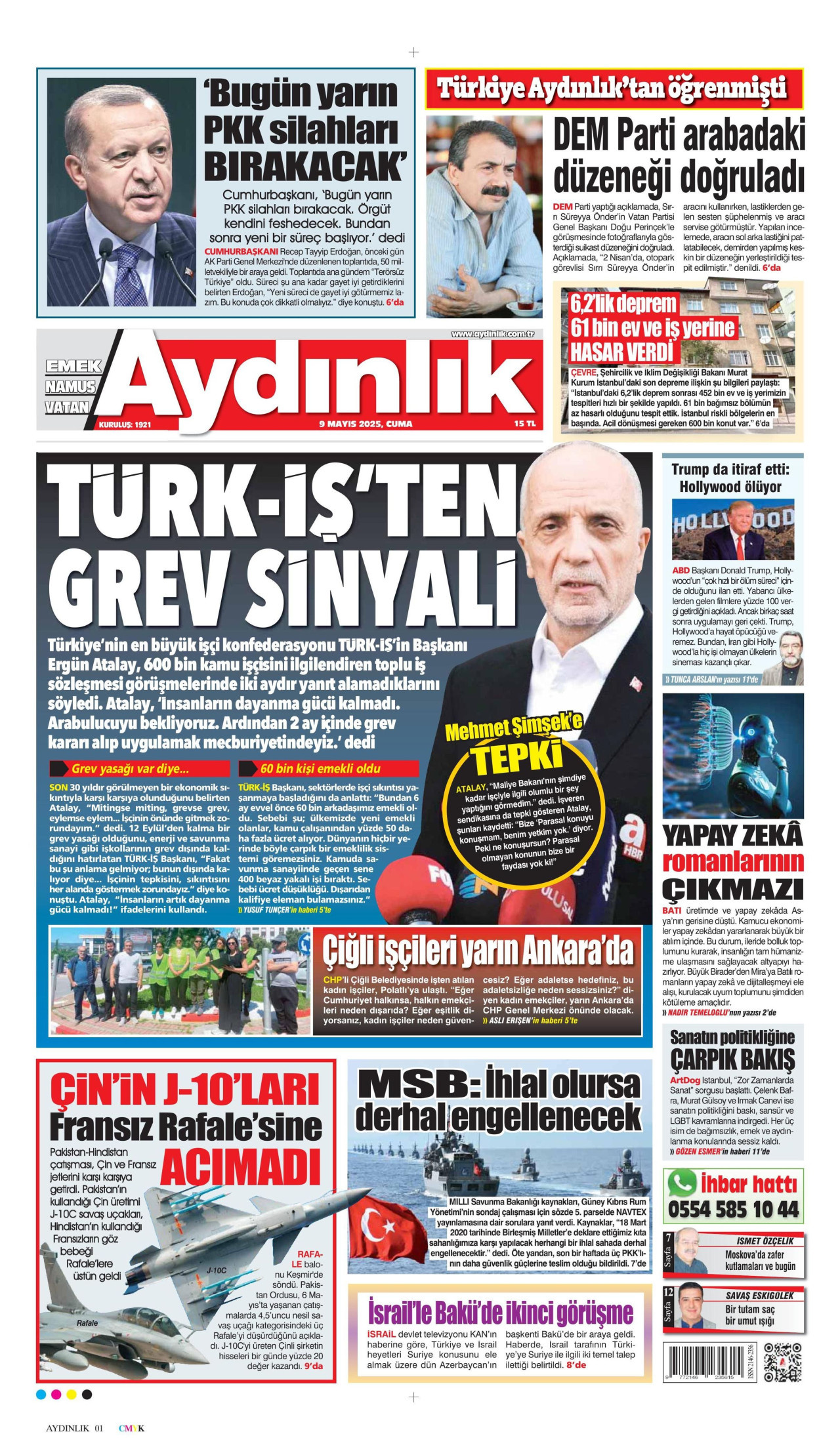 AYDINLIK GAZETESİ Gazete Manşeti