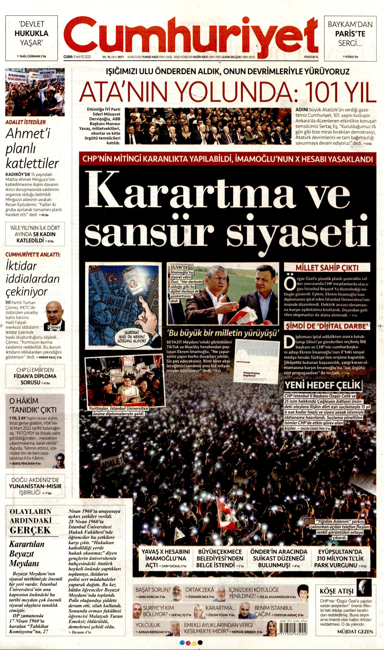 CUMHURİYET Gazete Manşeti