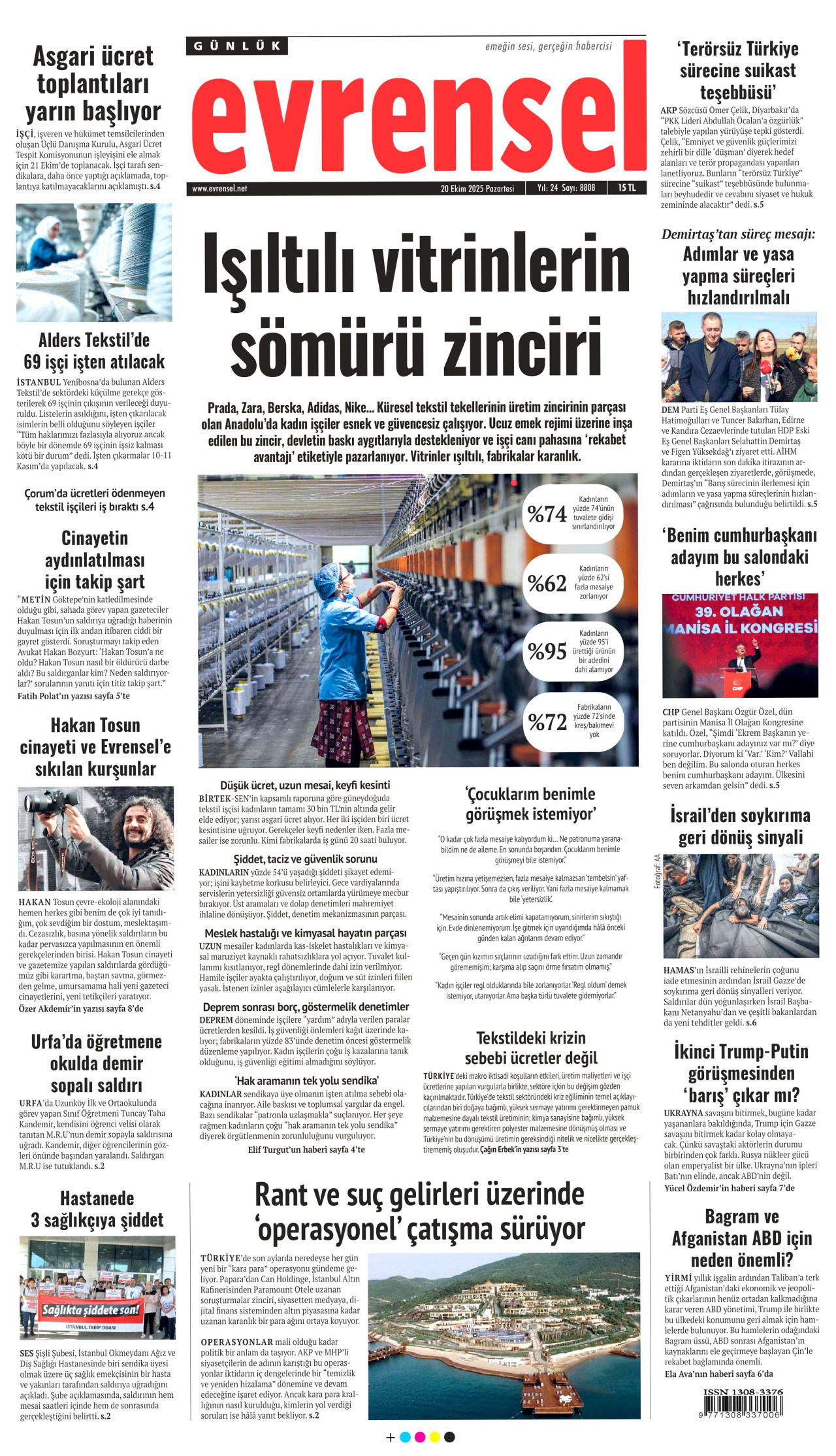 EVRENSEL Gazete Manşeti