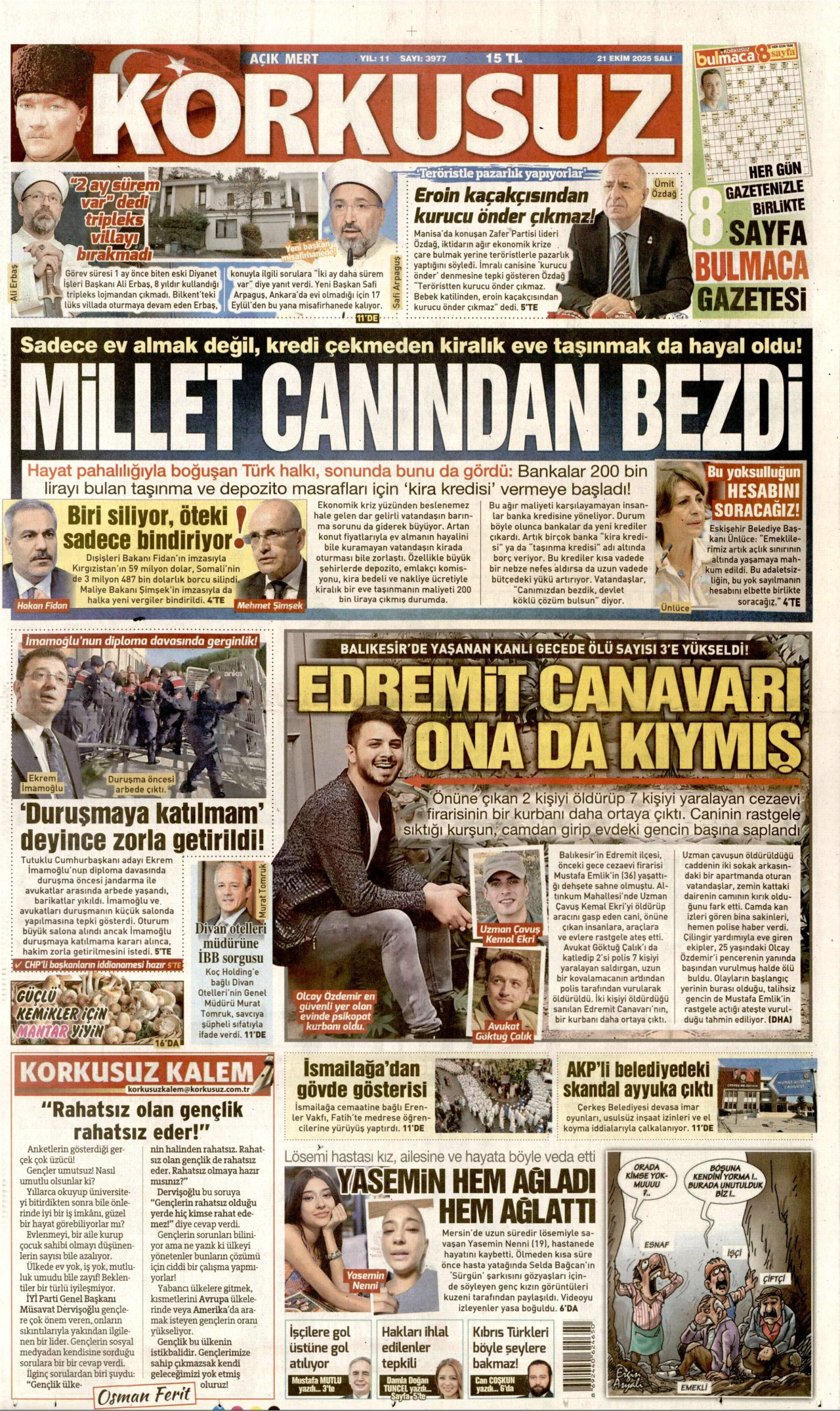 KORKUSUZ Gazete Manşeti