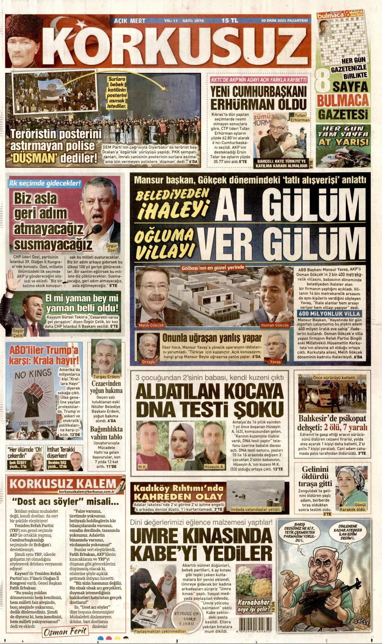 KORKUSUZ Gazete Manşeti