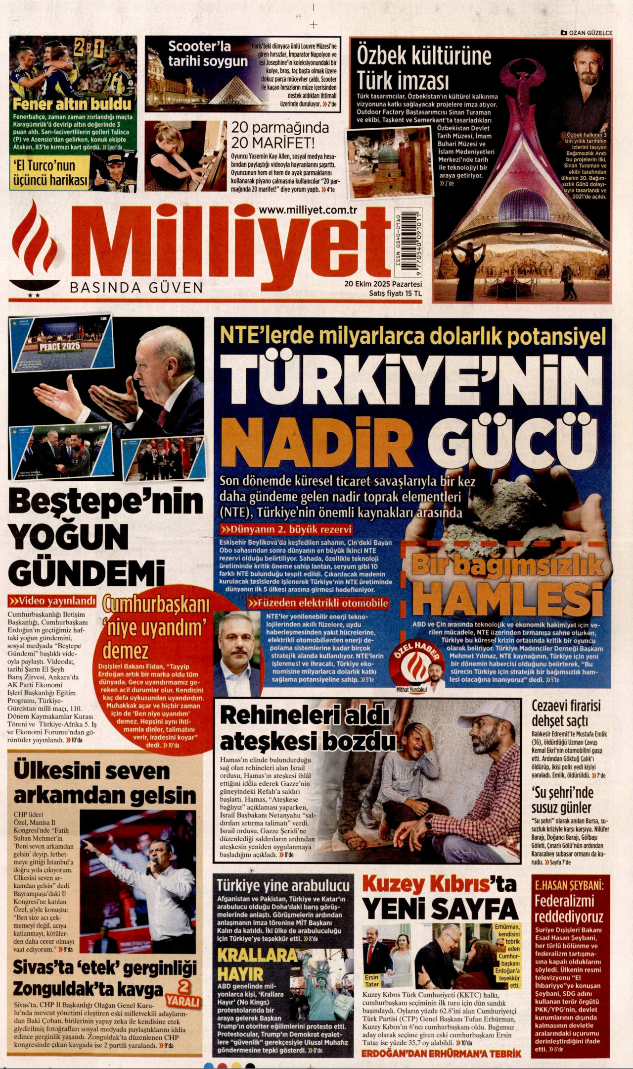 MİLLİYET Gazete Manşeti
