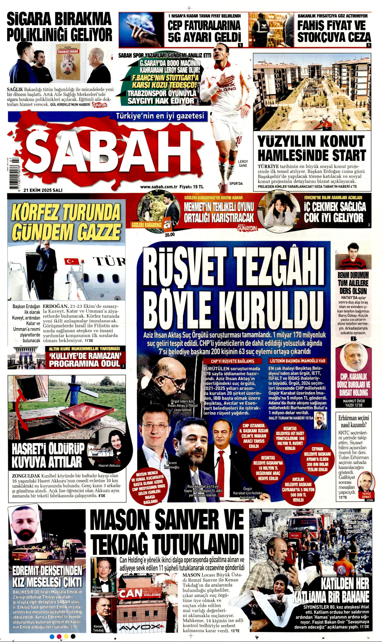 SABAH Gazete Manşeti