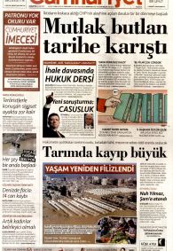 CUMHURİYET Gazete Manşeti