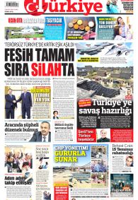 TÜRKİYE GAZETESİ Gazete Manşeti
