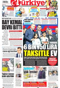 TÜRKİYE GAZETESİ Gazete Manşeti