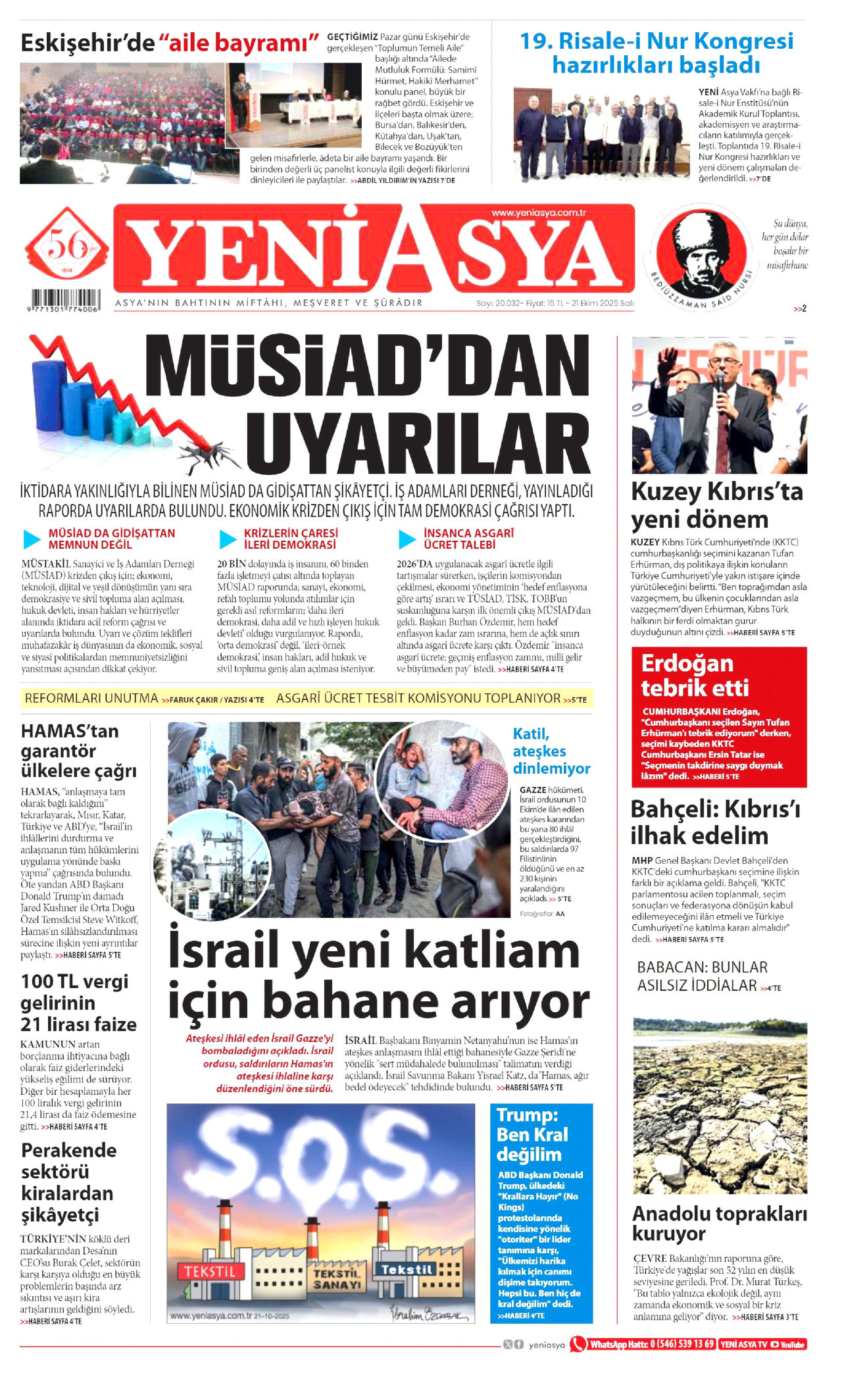 YENİ ASYA Gazete Manşeti