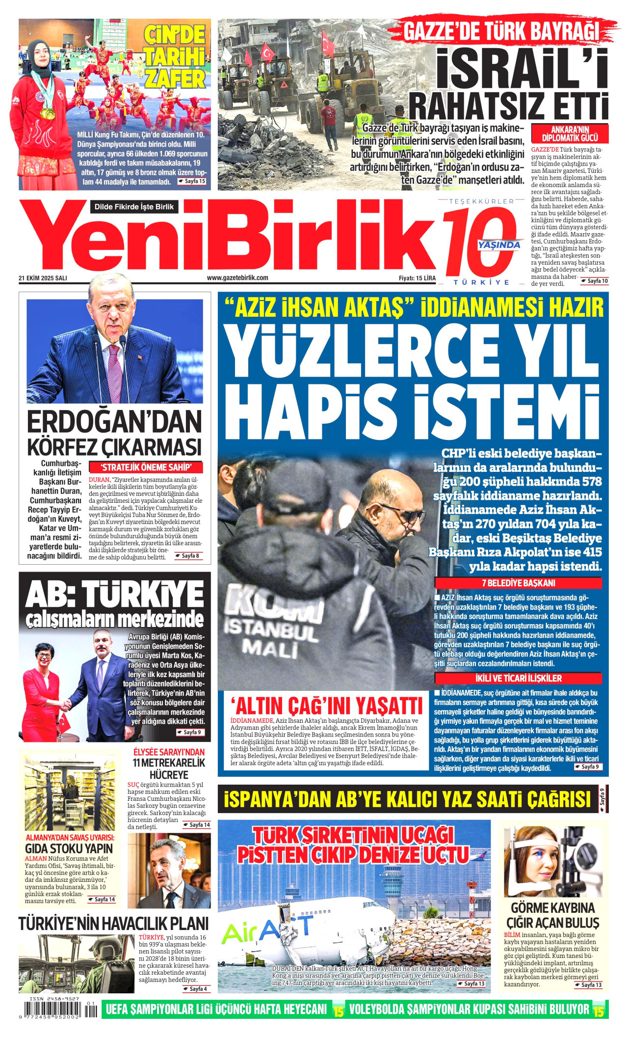 YENİBİRLİK Gazete Manşeti